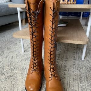 Birkenstock Camel Knee High Boots.